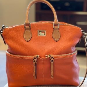 DOONEY & BOURKE like new Dillen Satchel Orange Leather Bag, women’s purse